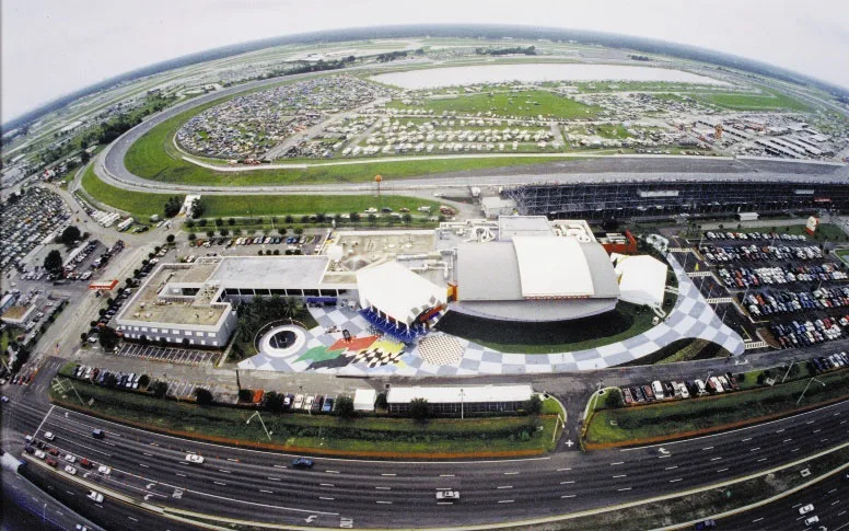 Aerial view of Daytona International Speedway and the Daytona 500 Experience